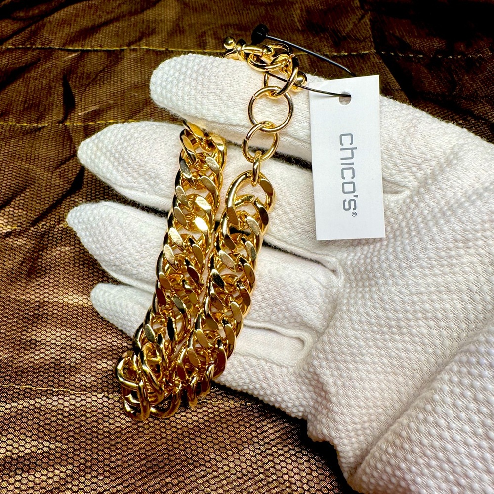 Chico's Very Heavy Shiny Gold-tone
Link Bracelet